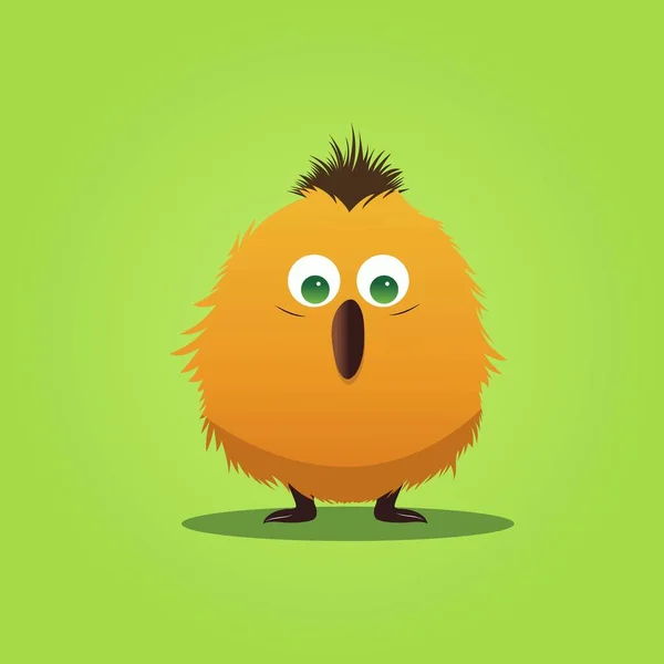 Illustration Vectorielle Mascotte Mignonne Oiseau Aux Cheveux Orange — Image vectorielle