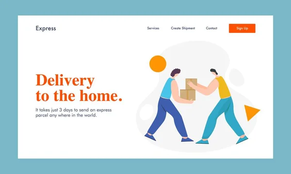 Home Delivery Based Landing Page Oder Hero Banner Design Mit — Stockvektor