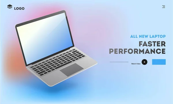 Landing Page Hero Shots New Arrival Laptop Computer Notebook Για — Διανυσματικό Αρχείο