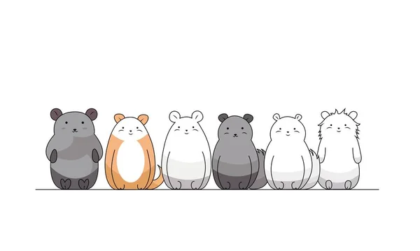 Doodle Estilo Diferentes Tipos Personagem Urso Bonito Dose Sentada — Vetor de Stock