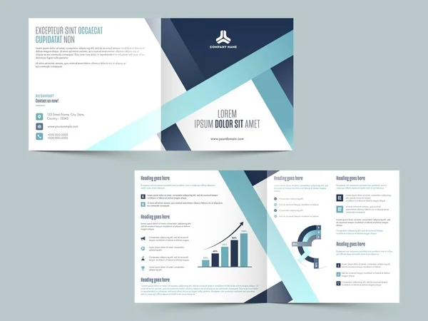 Fold Square Brochure Annual Report Layout Front Back Page View — Stockový vektor