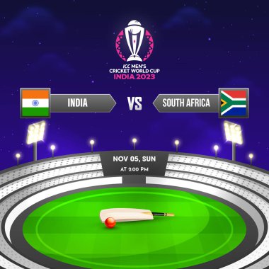 ICC Dünya Kriket Kupası Hindistan 2023 Hindistan-Güney Afrika maçı, Stadyum Gece Manzarası.