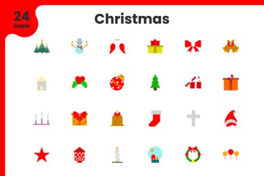Beyaz Arkaplanda Renkli Noel Simgesi Görünümü.