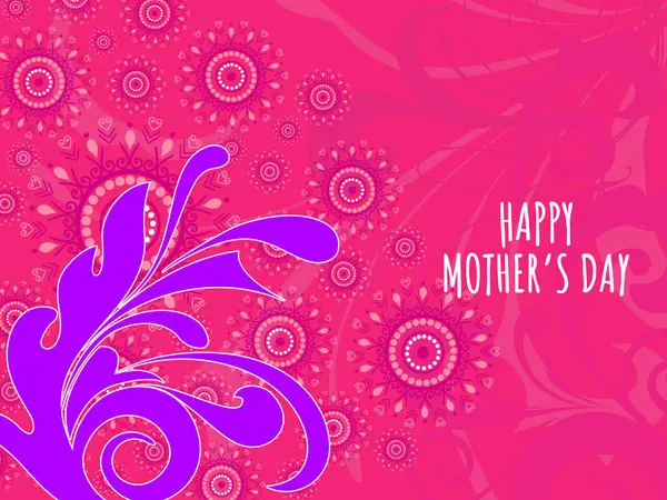 Carte Vœux Mère Heureuse Décorer Avec Design Floral Rose — Image vectorielle
