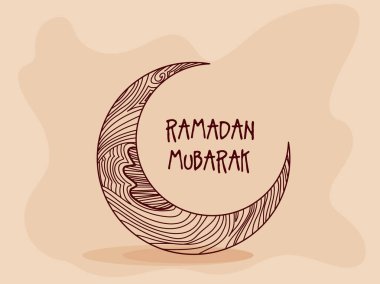 Müslümanların kutsal ayı Ramazan Kareem kutlamaları için hilal ayının yaratıcı bir örneği..