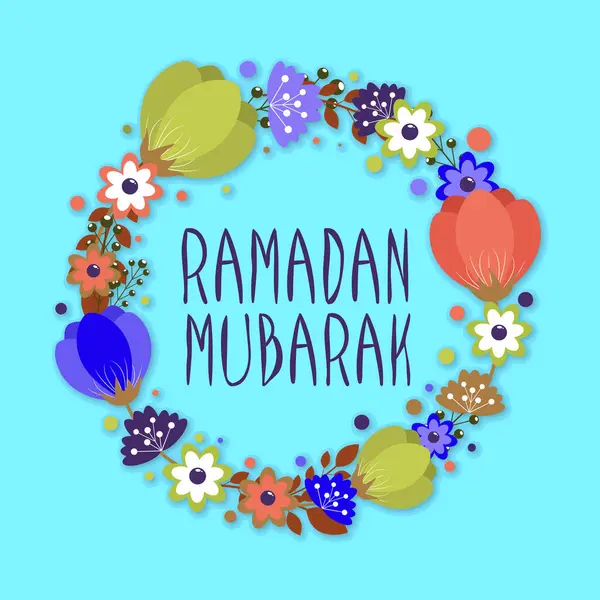 Hermosas Flores Hechas Marco Para Mes Santo Comunidad Musulmana Ramadán — Archivo Imágenes Vectoriales