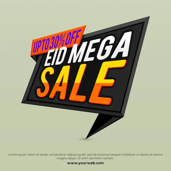 Eid Mega Sale Mega Sale Paper Tag Sale Paper Banner Лицензионные Стоковые Векторы