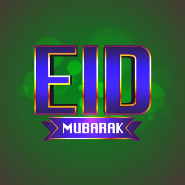 Işıl ışıl afişlerde bayram mübareği. Müslüman Toplum Festivali kutlamaları için zarif bir tipografik zemin.