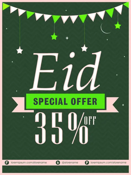 Elegante Eid Oferta Especial Venta Cartel Venta Banner Venta Volante Ilustración de stock