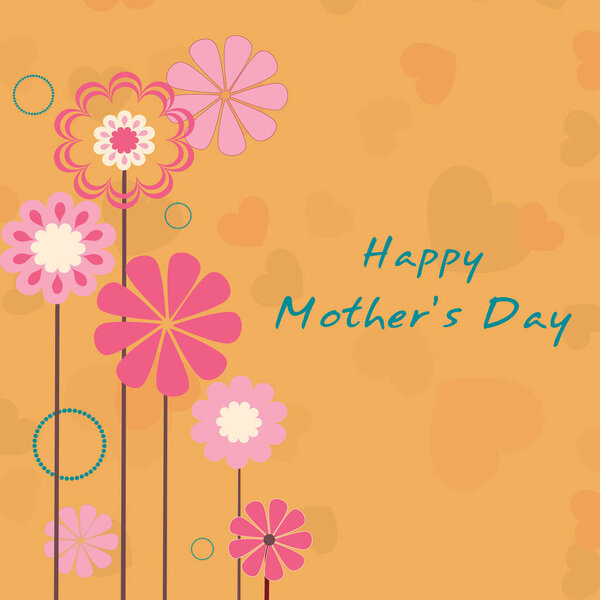 Happy Mother's Day celebration greeting card with colorful creative flower background.
