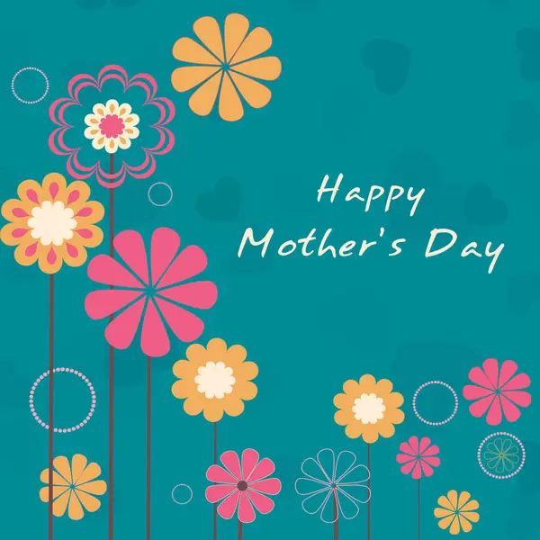 Renkli Yaratıcı Çiçek Arkaplanlı Anneler Gününüz Kutlu Olsun Telifsiz Stok Vektörler