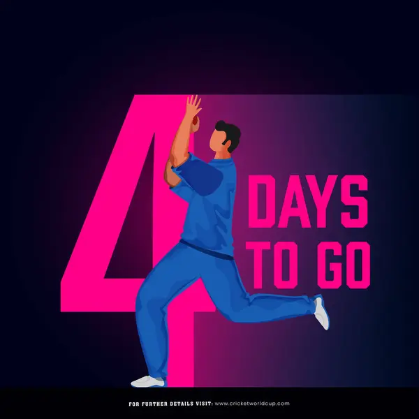 T20 Kriket Maçı Gün Kalıcı Poster Tasarımı Hintli Bowling Oyuncusuyla Stok Vektör