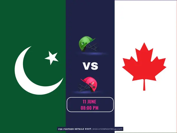 Icc男子T20ワールドカップクリケットマッチ パキスタンVsカナダ代表ポスター ロイヤリティフリーのストックイラスト
