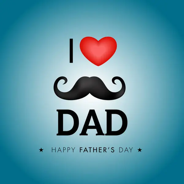 Babalar Günün Kutlu Olsun Babamı Seviyorum Mesaj Kırmızı Kalp Mavi Stok Vektör