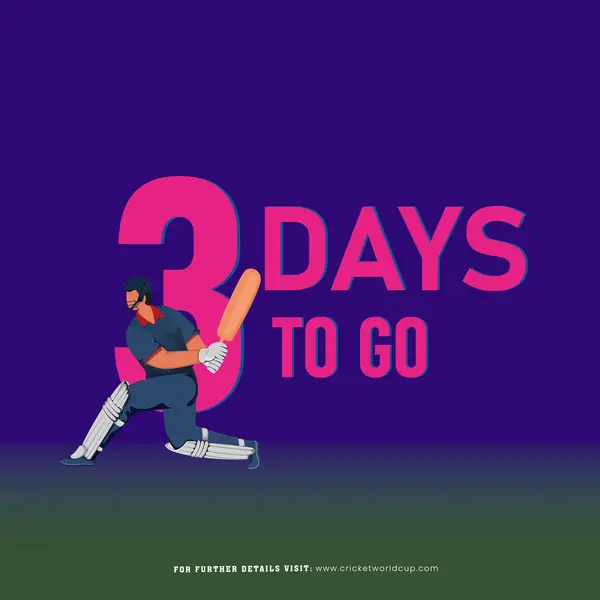 Плакат Матча Крикету T20 Показывает Старта Осталось Дня Персонажем Сша Векторная Графика