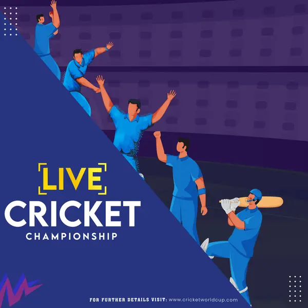 Ver Vivo T20 Cricket Match Show Del Equipo India Diseño Vectores de stock libres de derechos