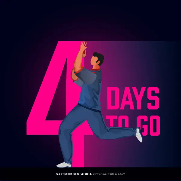 Матч Крикету T20 Начнется Через Дня Основе Дизайна Плаката Персонажем Стоковая Иллюстрация