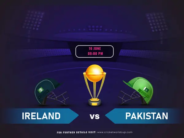 Cricket Match Tussen Ierland Pakistan Team Juni Gold Champions Trophy Stockvector
