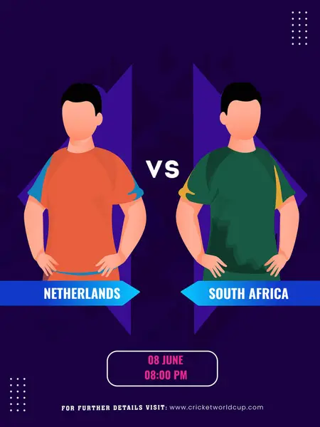 Match Cricket Entre Équipe Pays Bas Afrique Sud Avec Leurs Illustrations De Stock Libres De Droits