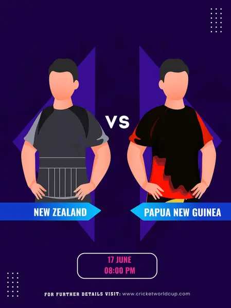 Match Cricket Entre Équipe Néo Zélandaise Papouasie Nouvelle Guinée Leur Illustrations De Stock Libres De Droits