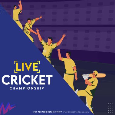 Avustralya takımının canlı kriket şampiyonluk maçını izleyin, sosyal medya poster tasarımı..