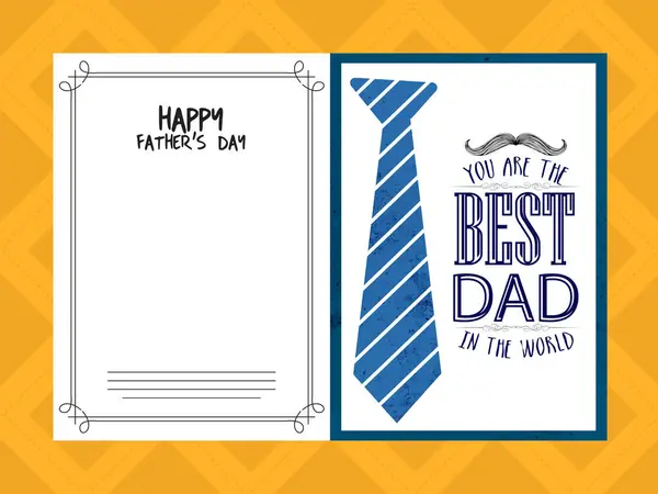 Happy Father Day Celebrations Greeting Card Decorated Neck Tie Rechtenvrije Stockillustraties