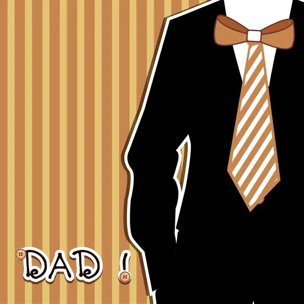 Happy Fathers Day Card Background Illustration Man Wearing Tie Text Стоковая Иллюстрация