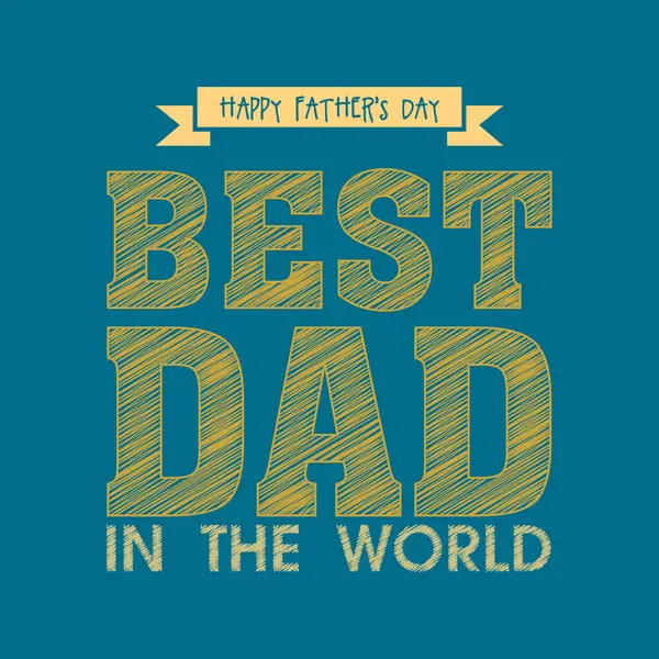 Best Dad World Message Father Day Greeting Card Стоковая Иллюстрация