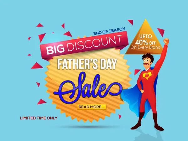 Father Day Sale Festive Super Offer Hero Banner Papa Background Лицензионные Стоковые Иллюстрации
