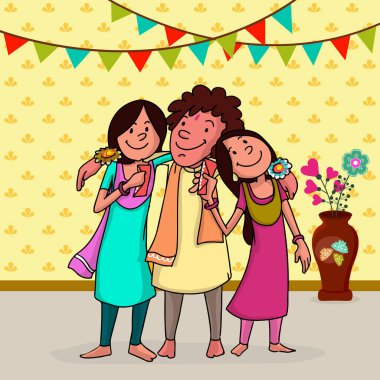 Hint Kardeşler ve Kız Kardeşler Raksha Bandhan 'ı kutladıktan sonra tebrik kartı olarak kullanılabilir..