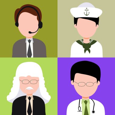 Meslek karakterleri genç işadamı, gemi kaptanı, renkli geçmişi olan yargıç ve doktor..