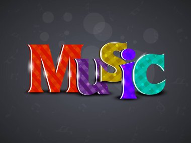 Siyah Notalar Arkaplanı Üzerine Renkli Müzik Metni.