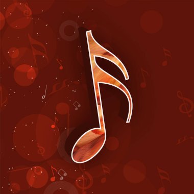 Kırmızı Bokeh Arkaplanında Müzik Notaları.