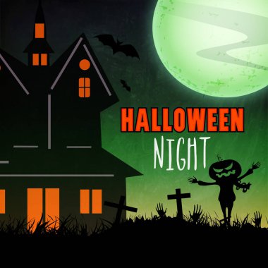 Perili Ev, Balkabağı Korkuluğu ve Uçan Yarasalarla Cadılar Bayramı Gecesi.