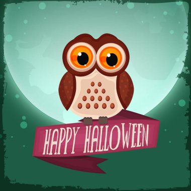 Yeşil dolunayda baykuş karakteriyle Cadılar Bayramı konseptiniz kutlu olsun..