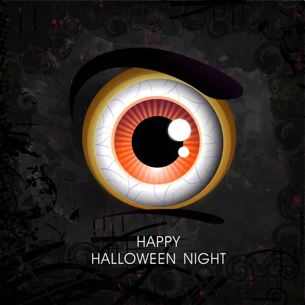 stock vector Eye ball on dark background for Happy Halloween Night Party.