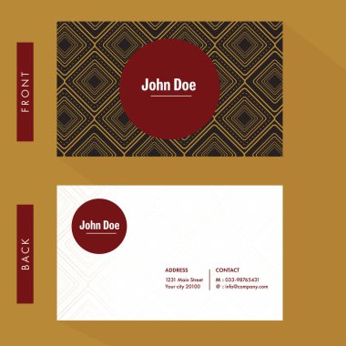 Soyut Geometrik Desende Çift Taraflı Moda İş Kartı Şablonu.