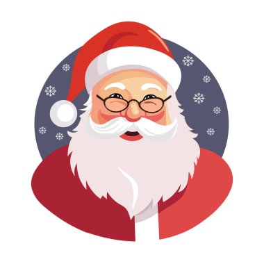 Kar yağışına karşı çizgi film Noel Baba 'sı.