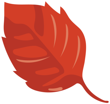 İzole Sonbahar Yaprak Elementi Düz Biçiminde.