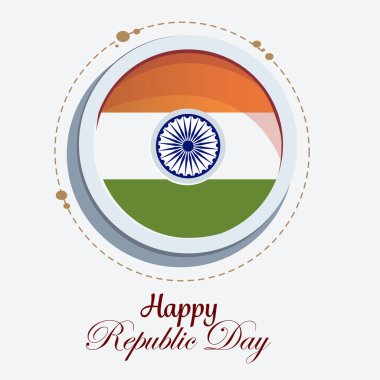Çember Şeklinde Hint Bayrağıyla Mutlu Cumhuriyet Günü Posteri Tasarımı.