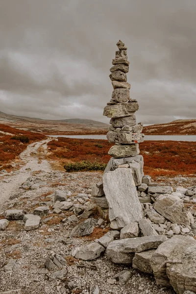 Herbstliche Berglandschaft Des Rondane Nationalparks Norwegen Weg Von Der Smuksjoseter — Stockfoto