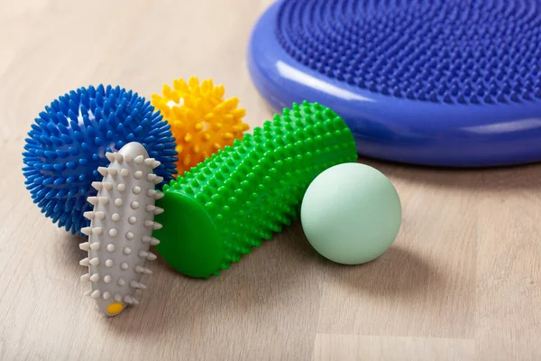Massage Rubber Balls Balance Cushion Roller Self Massage Reflexology — Stock Photo, Image