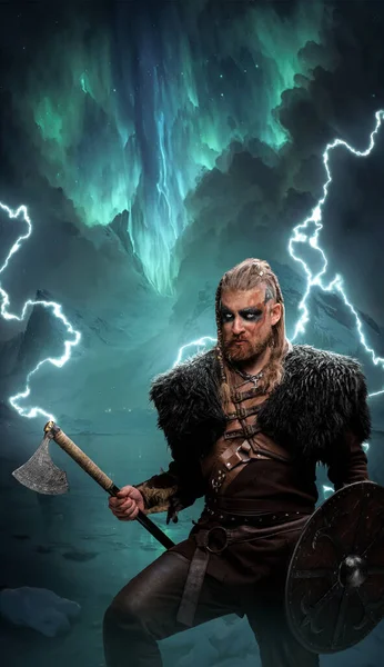 Τέχνη Του Viking Αντίκες Μαύρη Γούνα Κατά Της Καταιγίδας Και — Φωτογραφία Αρχείου