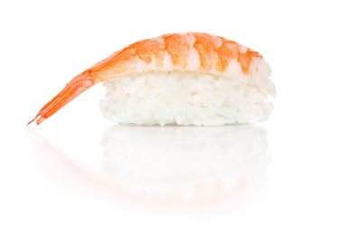 Bi Nigiri beyaz arka planda karides
