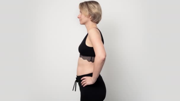 Time Lapse Growing Belly Pregnant Woman Weeks One Shot Weeks — Vídeo de Stock