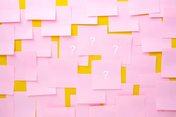 Uncertainty Doubt Concept Sticky Notes Question Marks — Stock Photo, Image