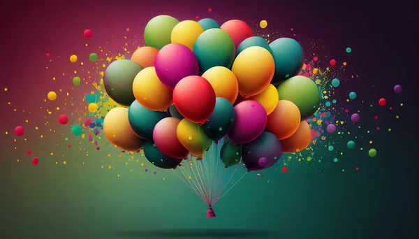 Bos Van Kleurrijke Ballonnen — Stockfoto