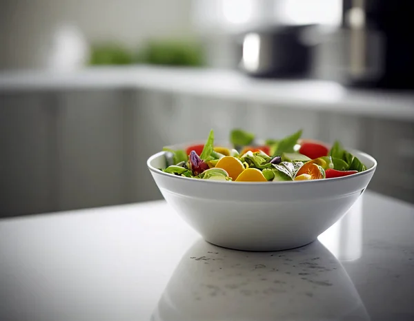 绿叶和蔬菜混合制成的蔬菜沙拉 图库图片
