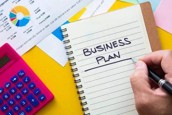 Business Plan Written Notepad Graph Analysis Background — Stock Photo, Image