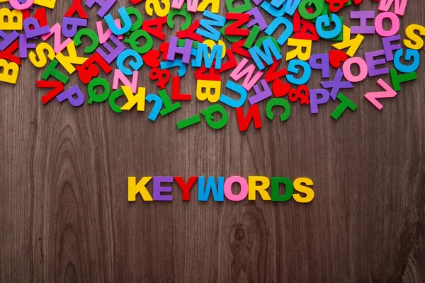 Color Letters Alphabet Word Keywords — Stock Photo, Image